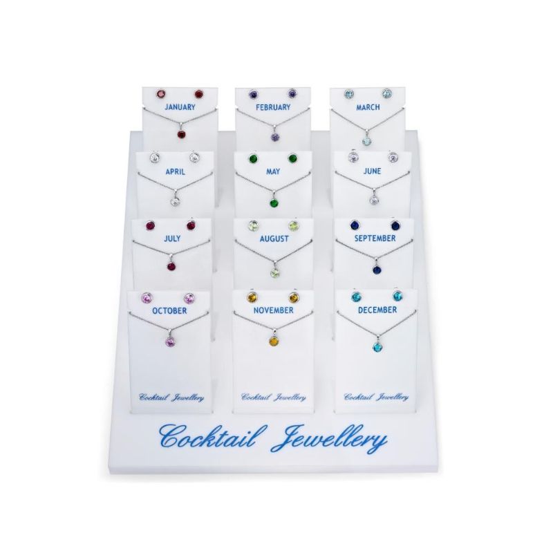 Picture of BEZEL BIRTHSTONE SET Inc.'sEARRINGS & PENDANTS with chains