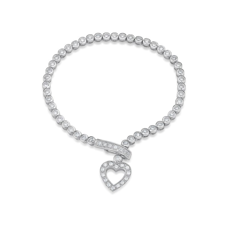 Picture of 2.25mmTENNIS B'L,BEZEL, HRT CLASP, 19cm