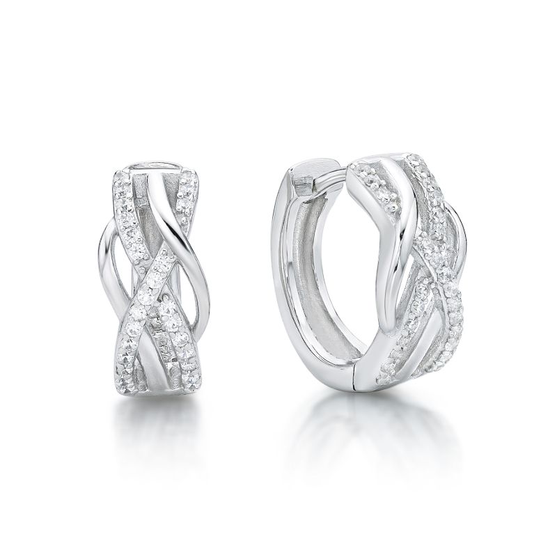 Picture of CROSS OVER CZ, POLISH PLAIT. 7 x 15.5mm GP