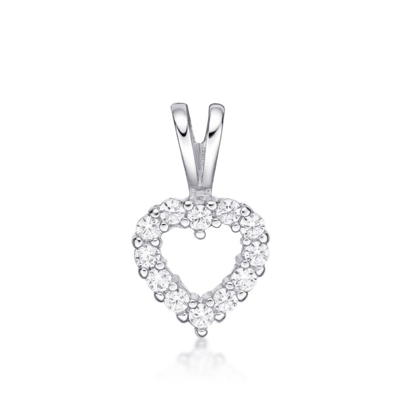 Picture of HEART, 12x CZ, SPLIT BAIL WH
