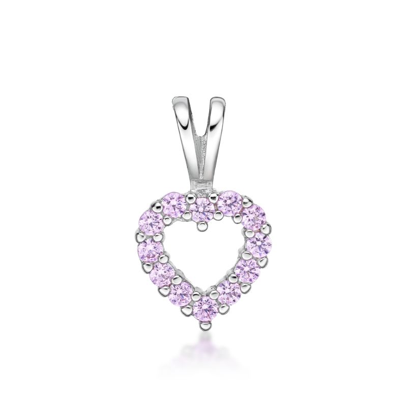Picture of HEART, 12x CZ, SPLIT BAIL PINK