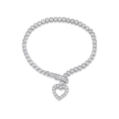 Picture of 2.25mmTENNIS B'L,BEZEL, HRT CLASP, 18cm