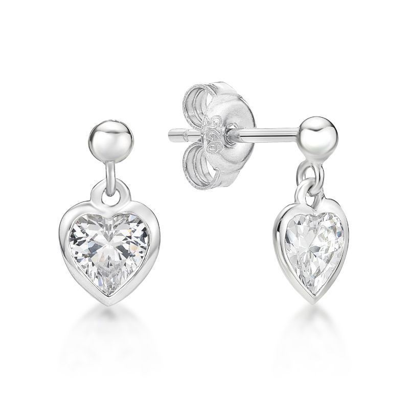 Picture of 5mm HEART R/O CZ, ON BALL STUDS WHITE