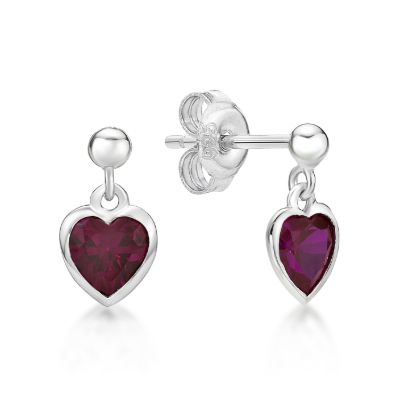 Picture of 5mm HEART R/O CZ, ON BALL STUDS RED