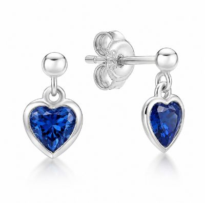 Picture of 5mm HEART R/O CZ, ON BALL STUDS BLUE