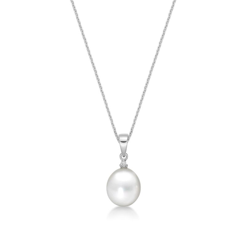 Picture of 8mm FW WHT, BAIL & CZ with CHAIN