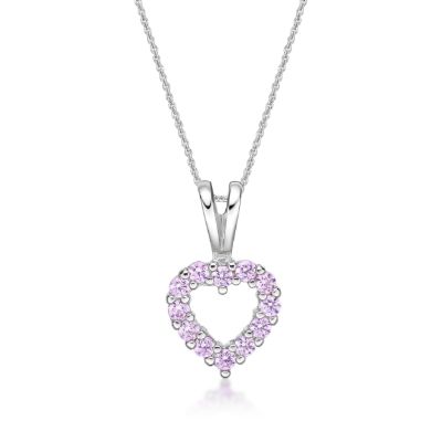 Picture of HEART, 12x CZ, SPLIT BAIL PINK with CHAIN