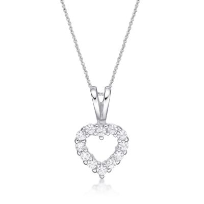 Picture of HEART, 12x CZ, SPLIT BAIL WH with CHAIN