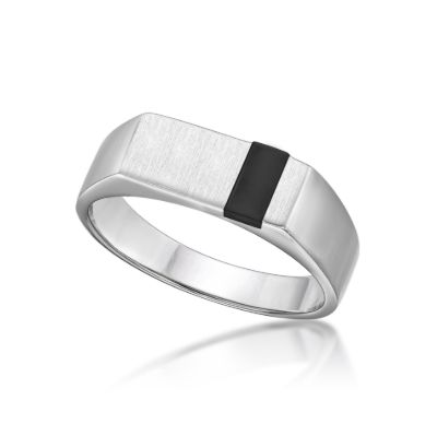 Picture of MENS RECT. SIGNET RING ONYX INLAY