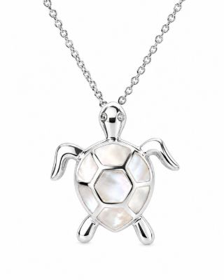 Picture of TURTLE PENDANT, MOP INLAY, 20mm LONG with chain