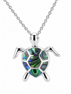 Picture of TURTLE PENDANT, PAUA INLAY, 20mm LONG with chain