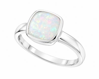Picture of 10mm SYN OPAL CUSHION BEZEL RING