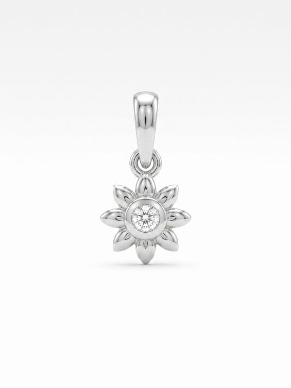 Picture of 0.06ct LGD POLISHED LOTUS, PENDANT. 2.5mm CTR withchain